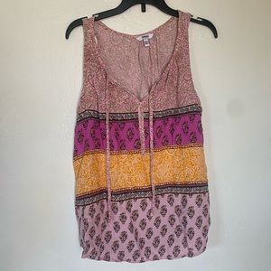 Bohemian summer tank with ties